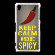 Coque Sony Xpéria Z1 Keep Calm and Be Spicy Gris