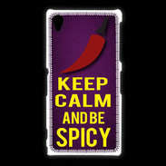 Coque Sony Xpéria Z1 Keep Calm and Be Spicy Violet