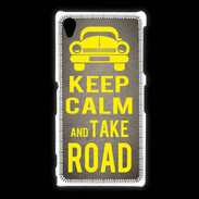Coque Sony Xpéria Z1 Keep Calm and Take o road 2 Gris