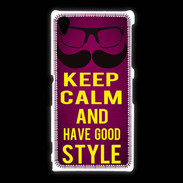 Coque Sony Xpéria Z1 Keep Calm and Have a good Style Rose