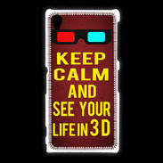 Coque Sony Xpéria Z1 Keep Calm and See your life 3D Rouge