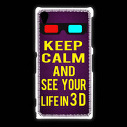 Coque Sony Xpéria Z1 Keep Calm and See your life 3D Violet