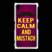 Coque Sony Xpéria Z1 Keep Calm and Mustach Rose