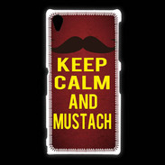 Coque Sony Xpéria Z1 Keep Calm and Mustach Rouge