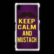 Coque Sony Xpéria Z1 Keep Calm and Mustach Violet