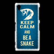 Coque Sony Xpéria Z1 Keep Calm and Be a Snake bleu