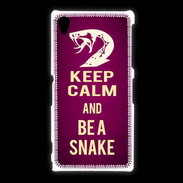 Coque Sony Xpéria Z1 Keep Calm and Be a Snake Rose