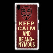 Coque Sony Xpéria Z1 Keep Calm and Be Anonymous Rouge