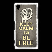 Coque Sony Xpéria Z1 Keep Calm and Be Free Gris