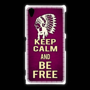 Coque Sony Xpéria Z1 Keep Calm and Be Free Rose