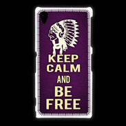 Coque Sony Xpéria Z1 Keep Calm and Be Free Violet