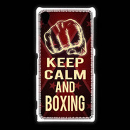 Coque Sony Xpéria Z1 Keep Calm and Boxing Rouge