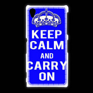 Coque Sony Xpéria Z1 Keep Calm and Carry on Bleu