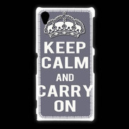 Coque Sony Xpéria Z1 Keep Calm and Carry on Gris
