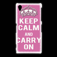 Coque Sony Xpéria Z1 Keep Calm and Carry on Rose