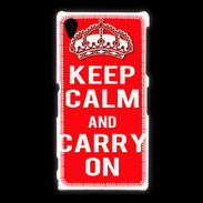 Coque Sony Xpéria Z1 Keep Calm and Carry on Rouge