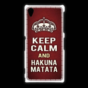 Coque Sony Xpéria Z1 Keep Calm and Hakuna Matata Rouge