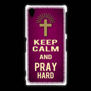 Coque Sony Xpéria Z1 Keep Calm and Pray Christian Rose