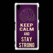 Coque Sony Xpéria Z1 Keep Calm and Stay strong Violet