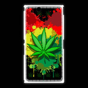Coque Sony Xpéria Z Ultra Feuille de cannabis et cœur Rasta