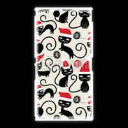 Coque Sony Xpéria Z Ultra Fond chat noir Noël