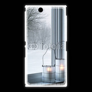 Coque Sony Xpéria Z Ultra paysage hiver deux lanternes