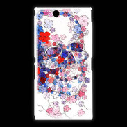 Coque Sony Xpéria Z Ultra Skull en fleurs