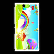 Coque Sony Xpéria Z Ultra Cartoon nature et arc en ciel