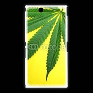 Coque Sony Xpéria Z Ultra Feuille de cannabis sur fond jaune