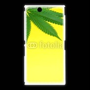 Coque Sony Xpéria Z Ultra Feuille de cannabis sur fond jaune 2