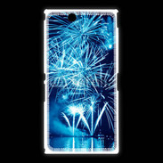 Coque Sony Xpéria Z Ultra Feu d'artifice en noir et bleu