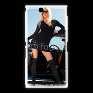 Coque Sony Xpéria Z Ultra Femme blonde sexy voiture noire
