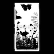 Coque Sony Xpéria Z Ultra Papillon en noir et blanc