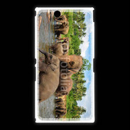 Coque Sony Xpéria Z Ultra Groupe d'éléphants à la rivière
