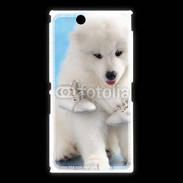 Coque Sony Xpéria Z Ultra Chien blanc et paire de chaussons