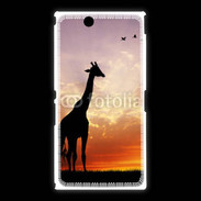 Coque Sony Xpéria Z Ultra Girafe au couché de soleil