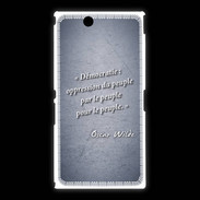 Coque Sony Xpéria Z Ultra Démocratie Bleu Citation Oscar Wilde