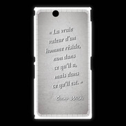 Coque Sony Xpéria Z Ultra Vrai valeur Gris Citation Oscar Wilde