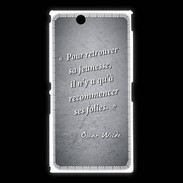 Coque Sony Xpéria Z Ultra Jeuness folie Noir Citation Oscar Wilde