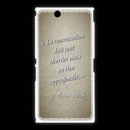Coque Sony Xpéria Z Ultra La conversation Sepia Citation Oscar Wilde