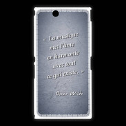Coque Sony Xpéria Z Ultra La musique Bleu Citation Oscar Wilde