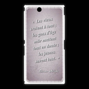 Coque Sony Xpéria Z Ultra Les vieux Rose Citation Oscar Wilde