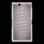 Coque Sony Xpéria Z Ultra Les vieux Violet Citation Oscar Wilde