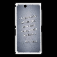 Coque Sony Xpéria Z Ultra Pessimiste Bleu Citation Oscar Wilde