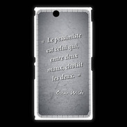 Coque Sony Xpéria Z Ultra Pessimiste Noir Citation Oscar Wilde