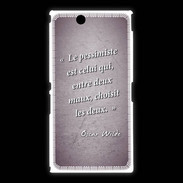 Coque Sony Xpéria Z Ultra Pessimiste Violet Citation Oscar Wilde
