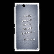 Coque Sony Xpéria Z Ultra Survie mort Bleu Citation Oscar Wilde