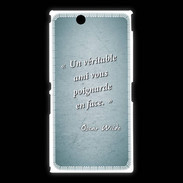 Coque Sony Xpéria Z Ultra Ami poignardée Turquoise Citation Oscar Wilde