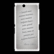 Coque Sony Xpéria Z Ultra Bons heureux Gris Citation Oscar Wilde