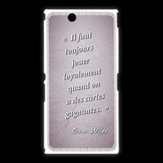 Coque Sony Xpéria Z Ultra Cartes gagnantes Rose Citation Oscar Wilde